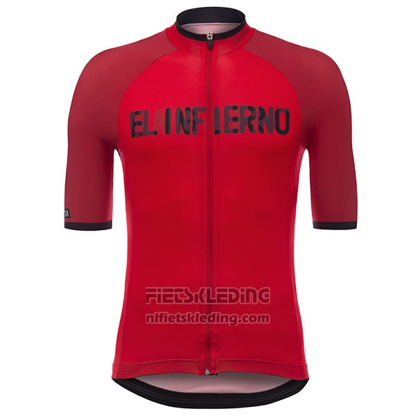 2017 Fietskleding Angliru Vuelta Espana Rood Korte Mouwen en Koersbroek
